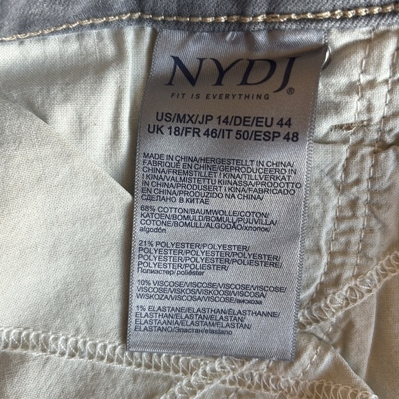 NYDJ Ami Side Slit Ankle Skinny Jeans in Rocksand Size 14 NWT - Picture 8 of 8